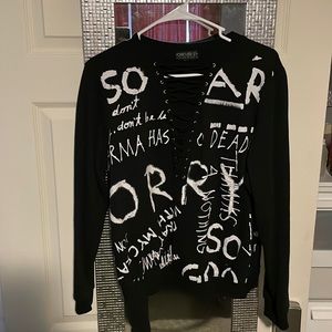 Graffiti print pull over